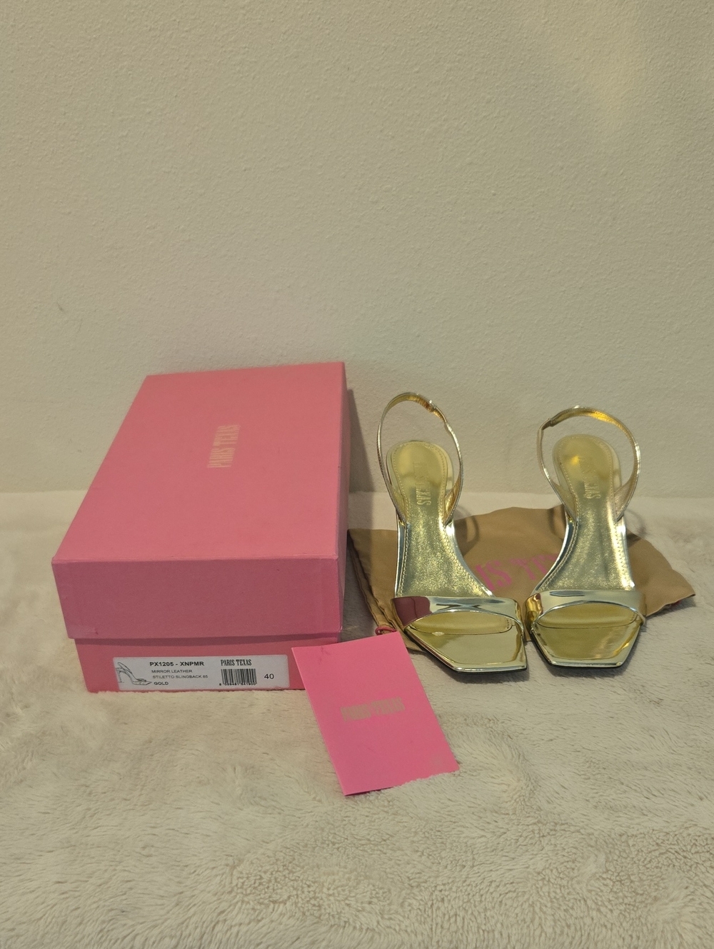 Paris Texas Mirror Leather Stiletto Slingback 85 Heel